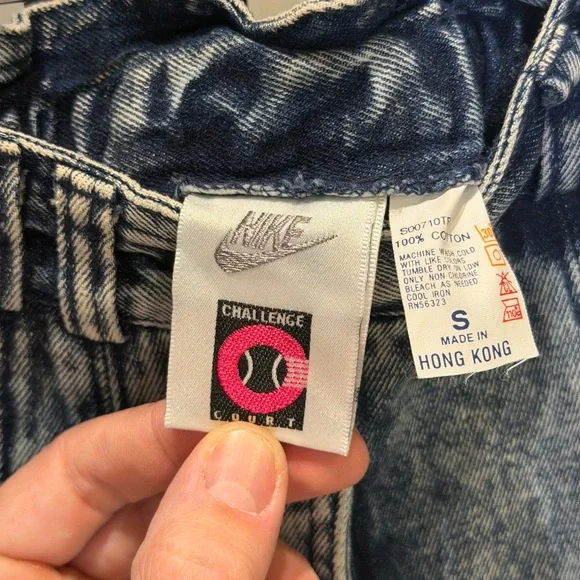 Nike Blue Acid Wash Mini Skirt (Vintage)‎ - Picture 5 of 5